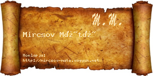 Mircsov Máté névjegykártya