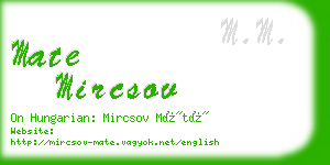 mate mircsov business card